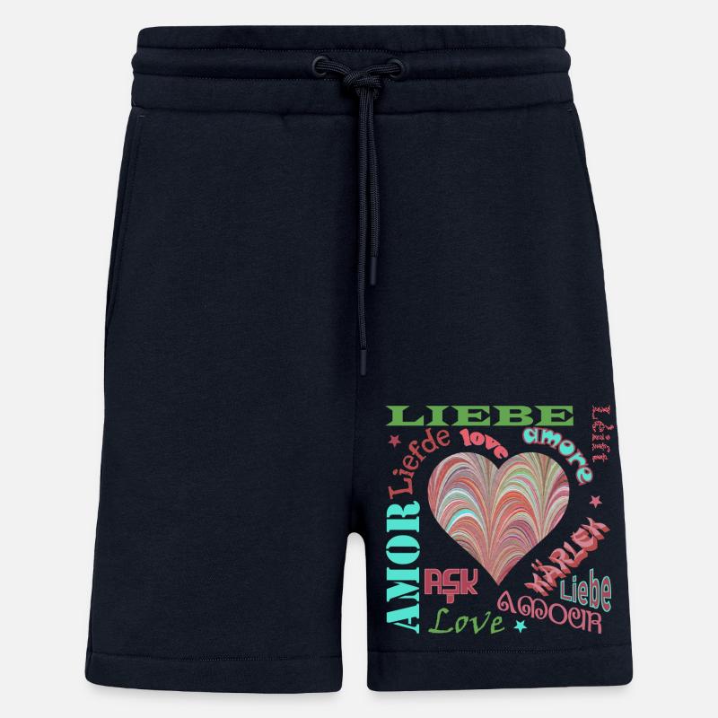Love Multilingual E 106 - Shorts - made by SPREAD - DARK NAVY
