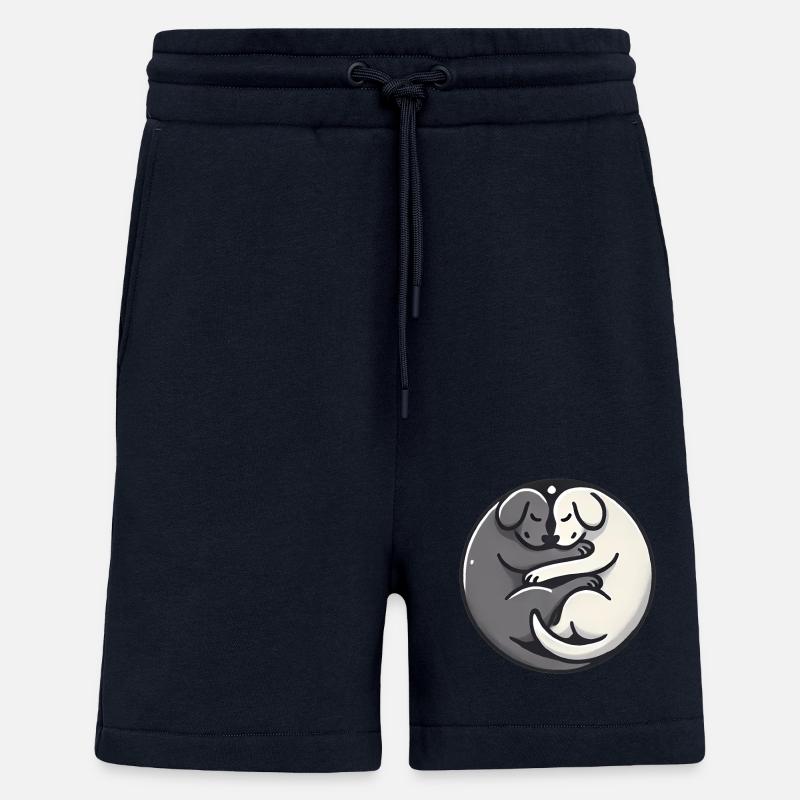 YinYang Sleeping Dogs Design - Short bio décontracté fabriqué en UE - DARK NAVY