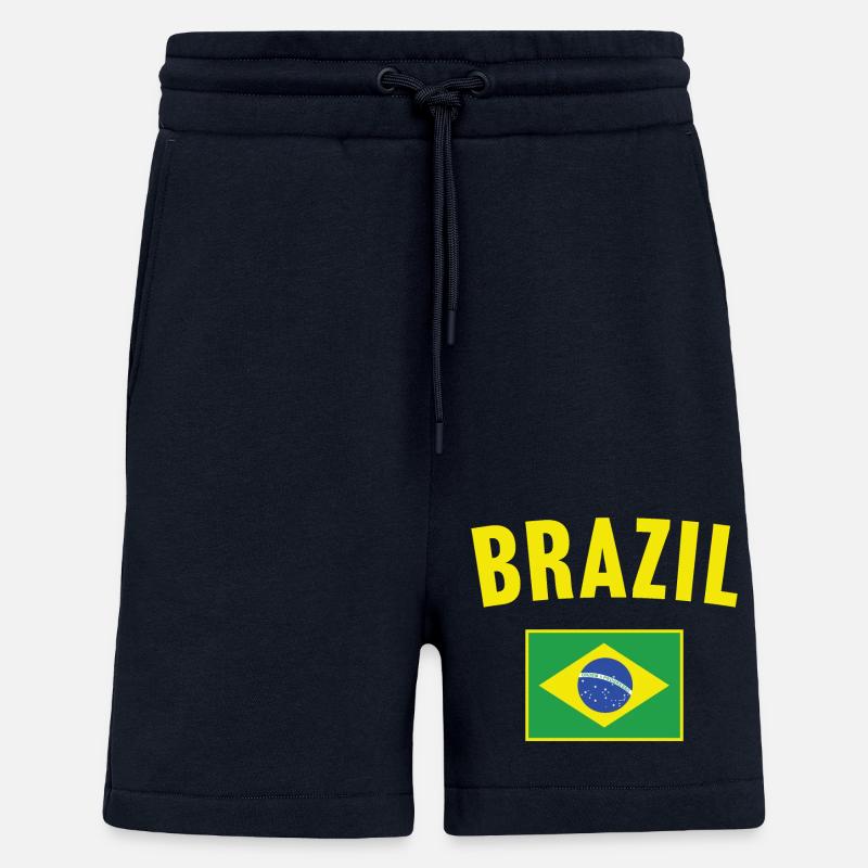 Drapeau du Brésil - Short bio décontracté fabriqué en UE - DARK NAVY
