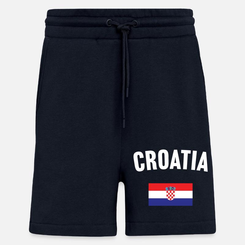 Drapeau de la Croatie - Short bio décontracté fabriqué en UE - DARK NAVY