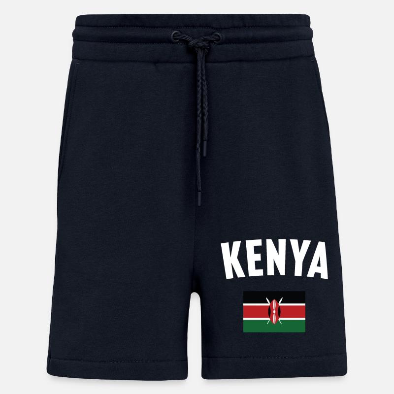 Drapeau du Kenya - Short bio décontracté fabriqué en UE - DARK NAVY