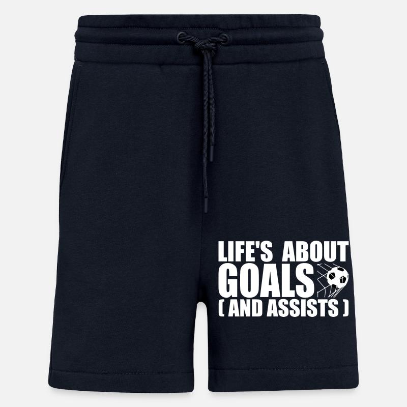 Life's about goals and assists - Short bio décontracté fabriqué en UE - DARK NAVY