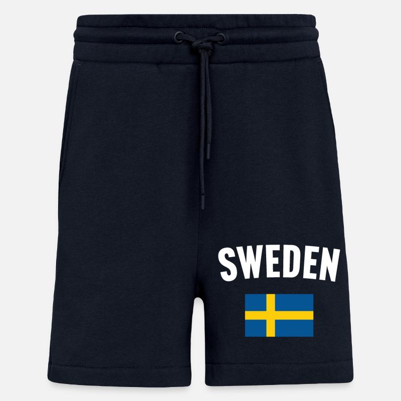 Drapeau de la Suède - Short bio décontracté fabriqué en UE - DARK NAVY