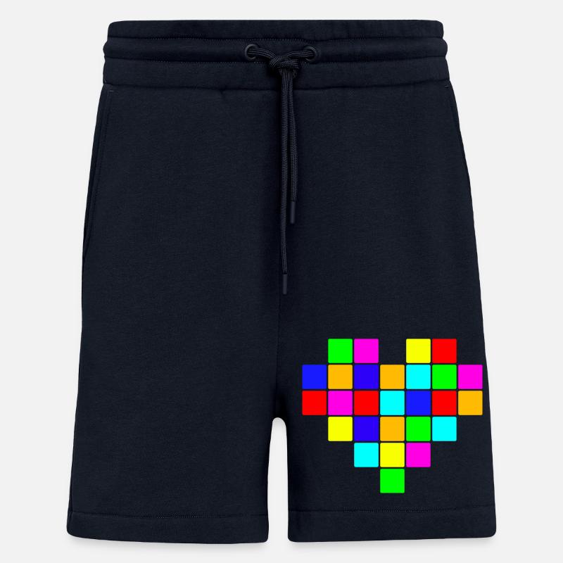 Buntes Herz Regenbogen - Shorts - made by SPREAD - DARK NAVY