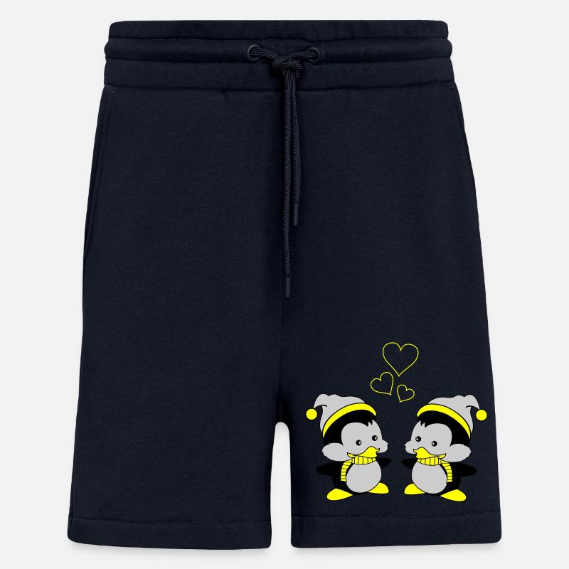 Pingus amoureux - Short bio décontracté fabriqué en UE - DARK NAVY