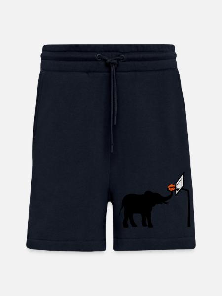 Basketball-playing elephant silhouette - Shorts - made by SPREAD - DARK NAVY