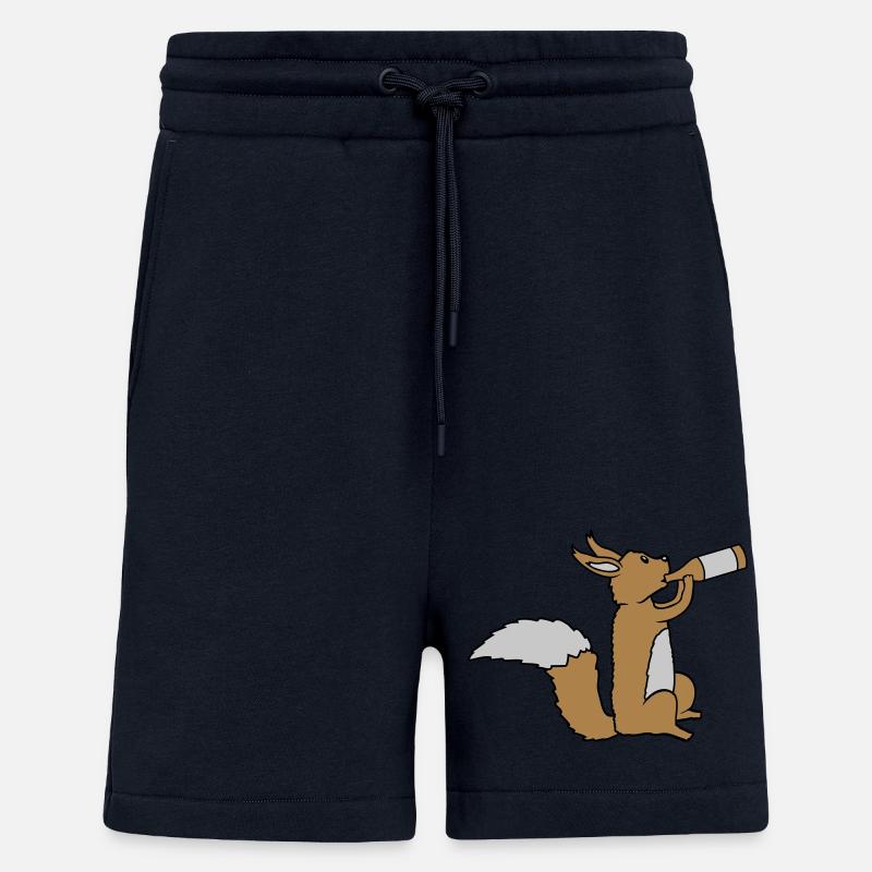 Beer-drinking squirrel - Shorts - made by SPREAD - DARK NAVY