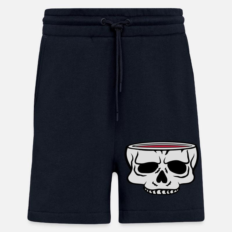 Cartoon Skull Cup Horreur - Short bio décontracté fabriqué en UE - DARK NAVY