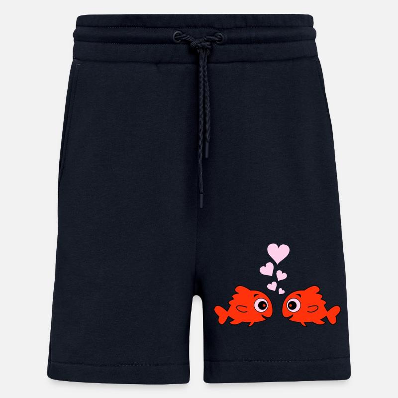 Comic Pisces in Love - Shorts - made by SPREAD - DARK NAVY