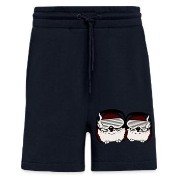 2 Süße DJ Igel Sonnenbrille Team Crew Party Musik - Shorts - made by SPREAD - DARK NAVY - Vorne