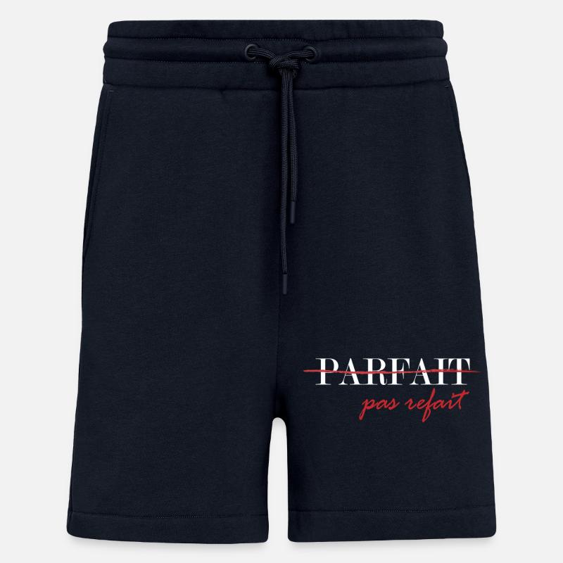 Parfait, pas refait (blanc) - Short bio décontracté fabriqué en UE - DARK NAVY