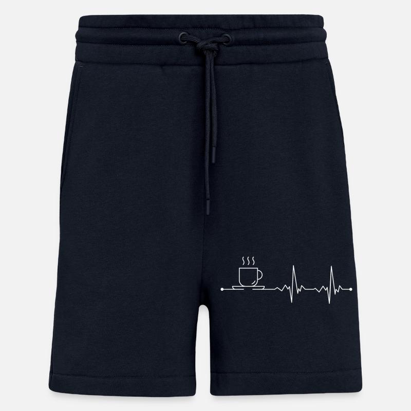 Café Pulse Line Art - Short bio décontracté fabriqué en UE - DARK NAVY