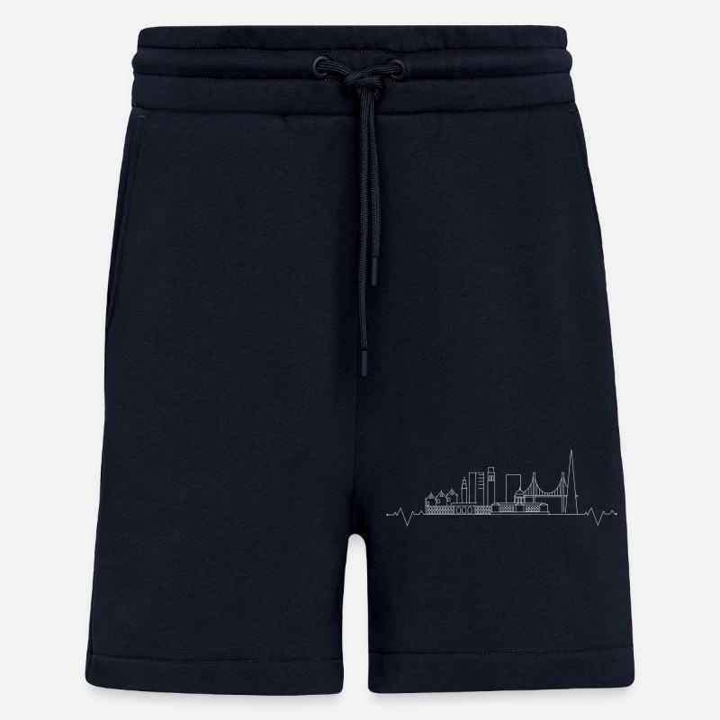 Imprimé Urban Skyline Silhouette - Short bio décontracté fabriqué en UE - DARK NAVY