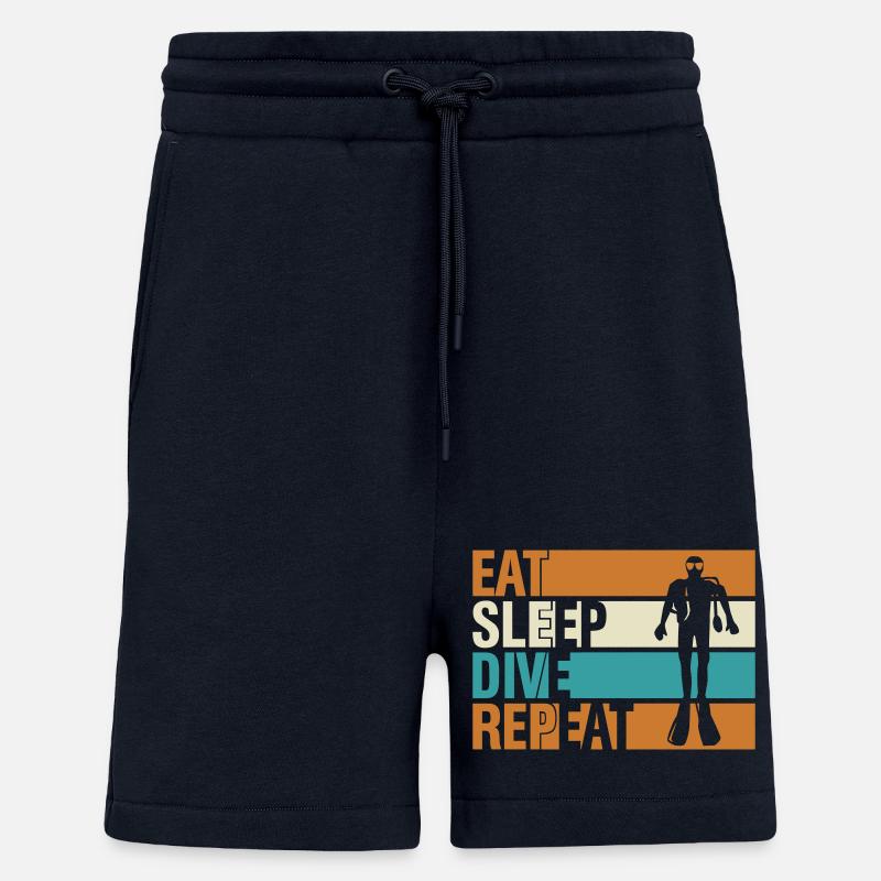 eat sleep dive repeat - Shorts - made by SPREAD - DARK NAVY
