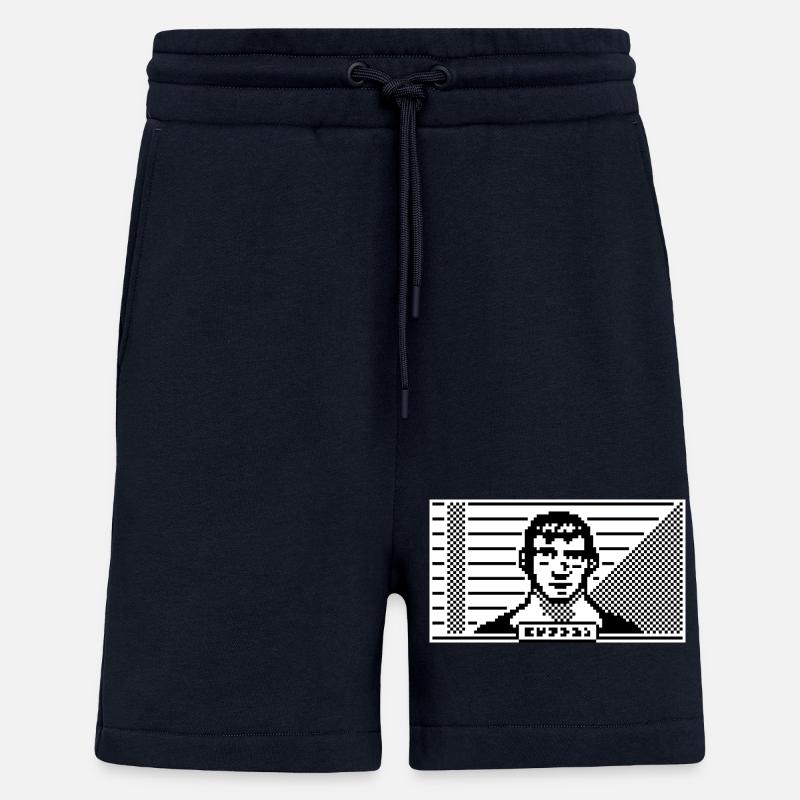 Portrait 8 bits - Short bio décontracté fabriqué en UE - DARK NAVY