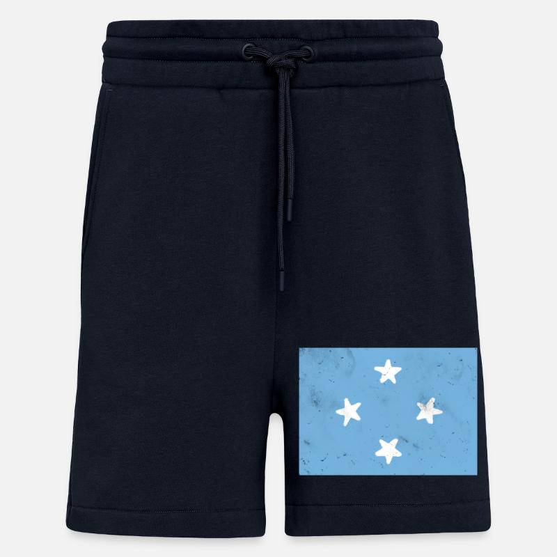 Drapeau de la Micronésie - Short bio décontracté fabriqué en UE - DARK NAVY