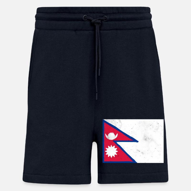 Drapeau du Népal - Short bio décontracté fabriqué en UE - DARK NAVY