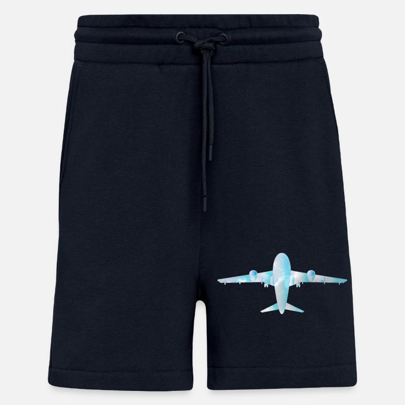 Passenger plane with cloud pattern - Shorts - made by SPREAD - DARK NAVY