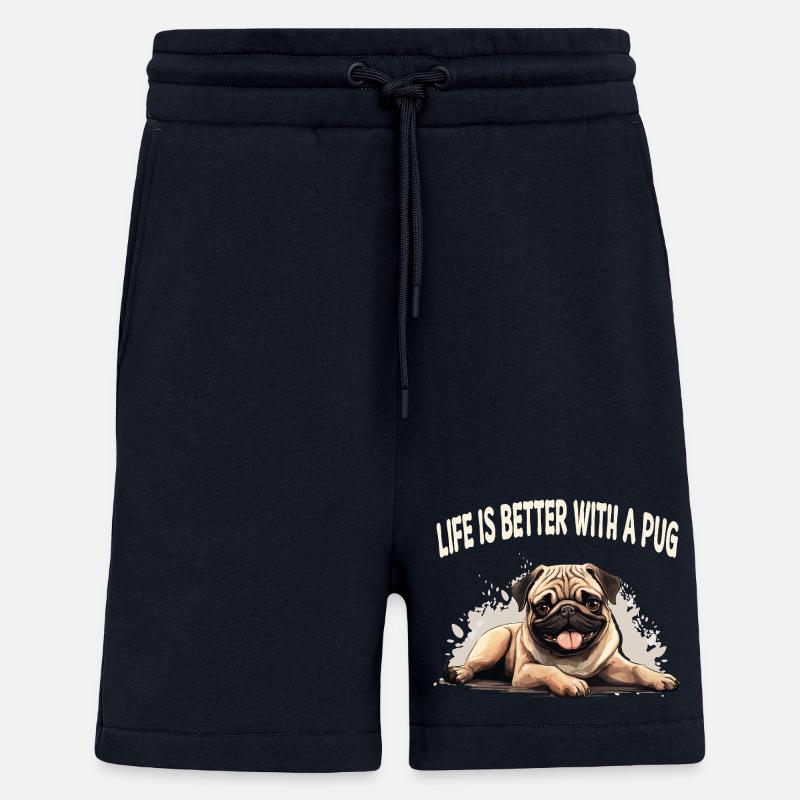 Life is better with a pug - Shorts - made by SPREAD - DARK NAVY