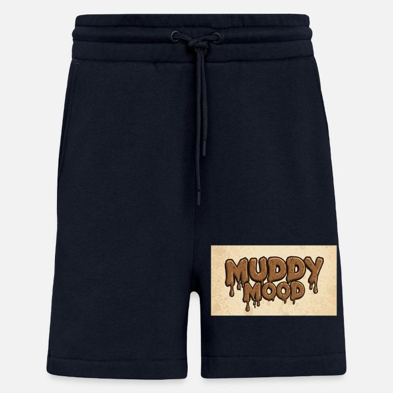 Conception de lettrage d’ambiance boueuse - Short bio décontracté fabriqué en UE - DARK NAVY