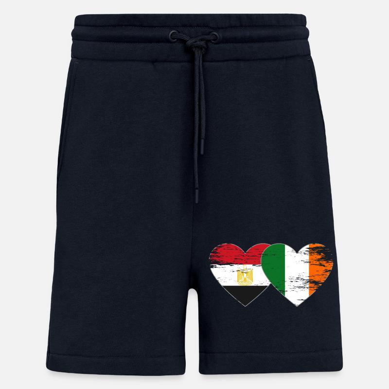 Egypte Irlande Drapeau Coeur Utilisé - Short bio décontracté fabriqué en UE - DARK NAVY