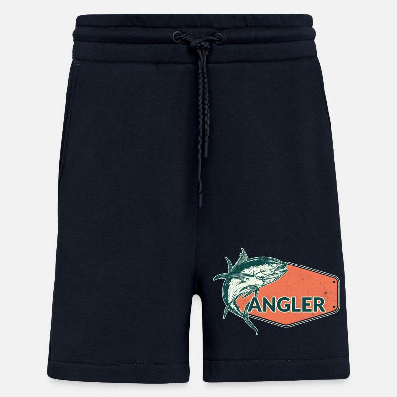 Angler Fish USA Design Orange - Short bio décontracté fabriqué en UE - DARK NAVY