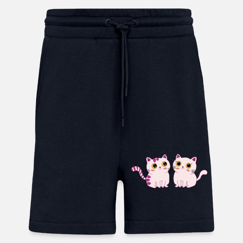 chats mignons - Short bio décontracté fabriqué en UE - DARK NAVY
