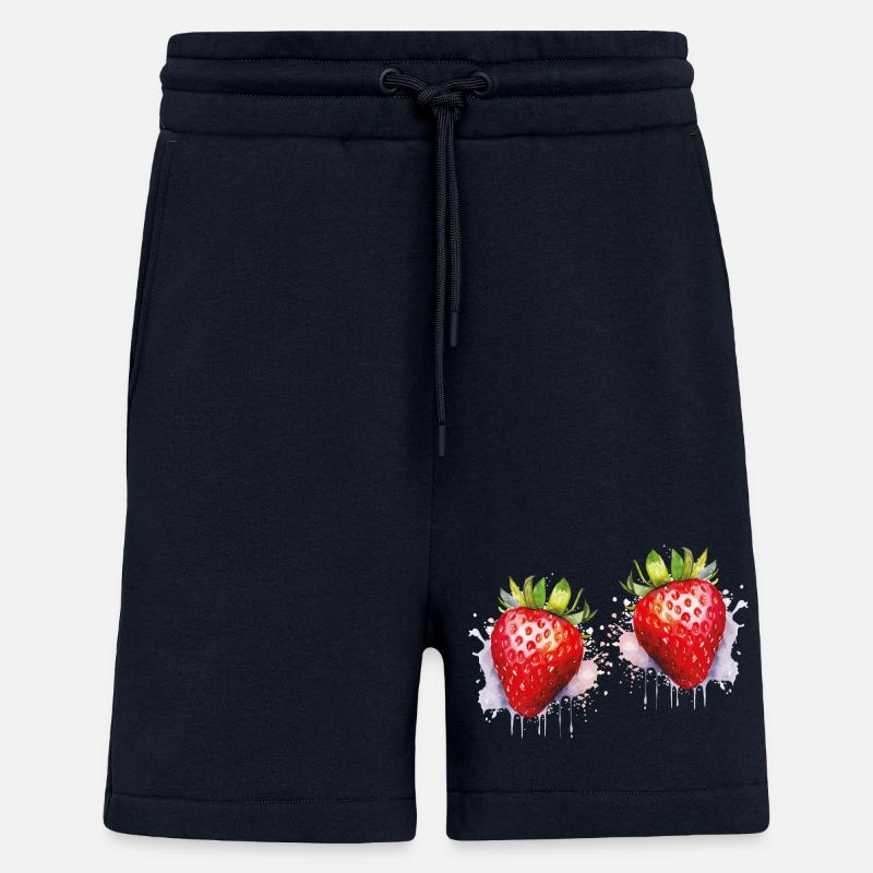 Wasserfarbene Erdbeeren - Shorts - made by SPREAD - DARK NAVY