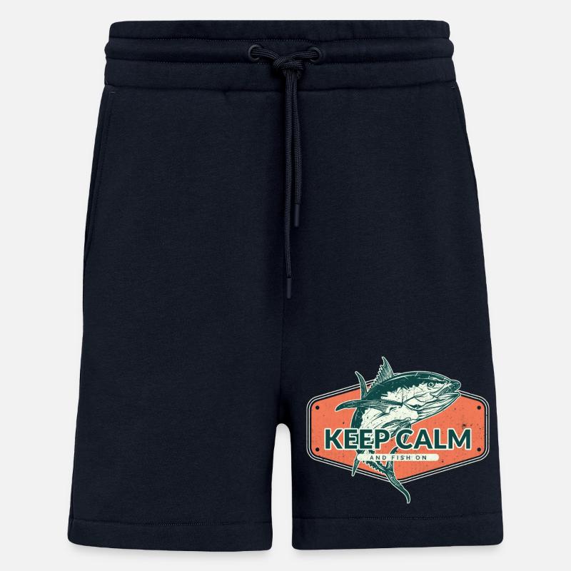 Reste calme et continue de pêcher - Short bio décontracté fabriqué en UE - DARK NAVY