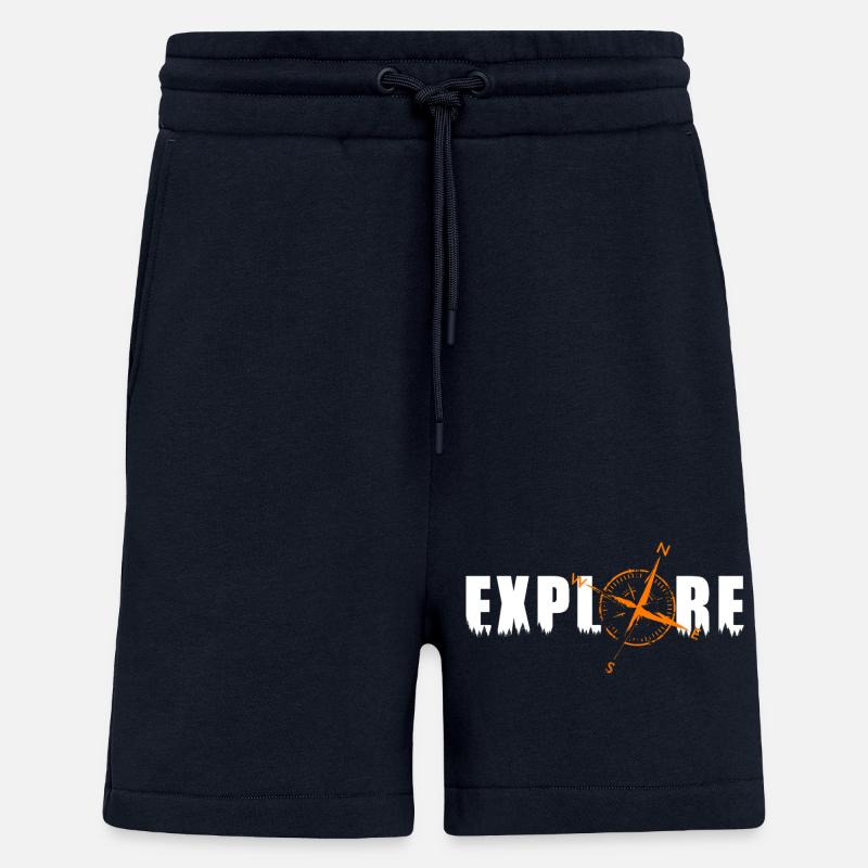 Explore Motiv mit einem Kompass - Shorts - made by SPREAD - DARK NAVY