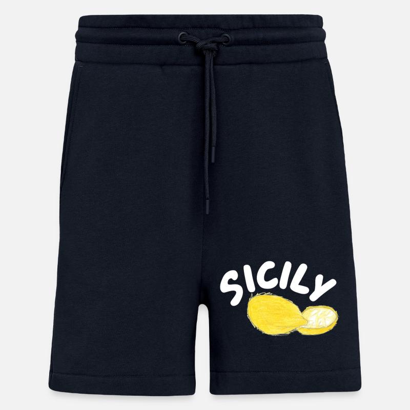 Sicily Lemons Illustration - Sicily - Shorts - made by SPREAD - DARK NAVY