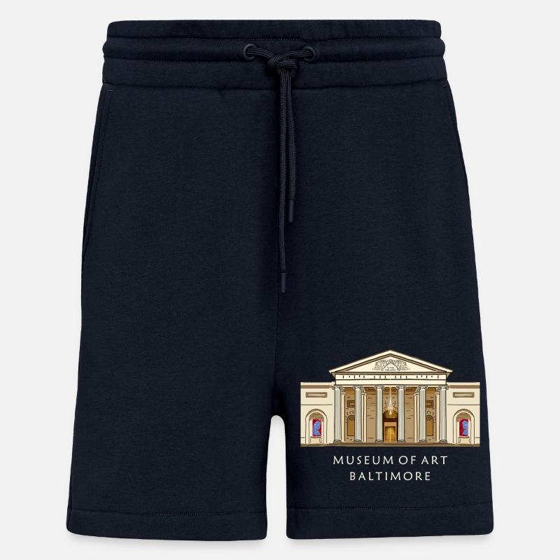 Baltimore Museum, handgezeichnete Illustration - Shorts - made by SPREAD - DARK NAVY