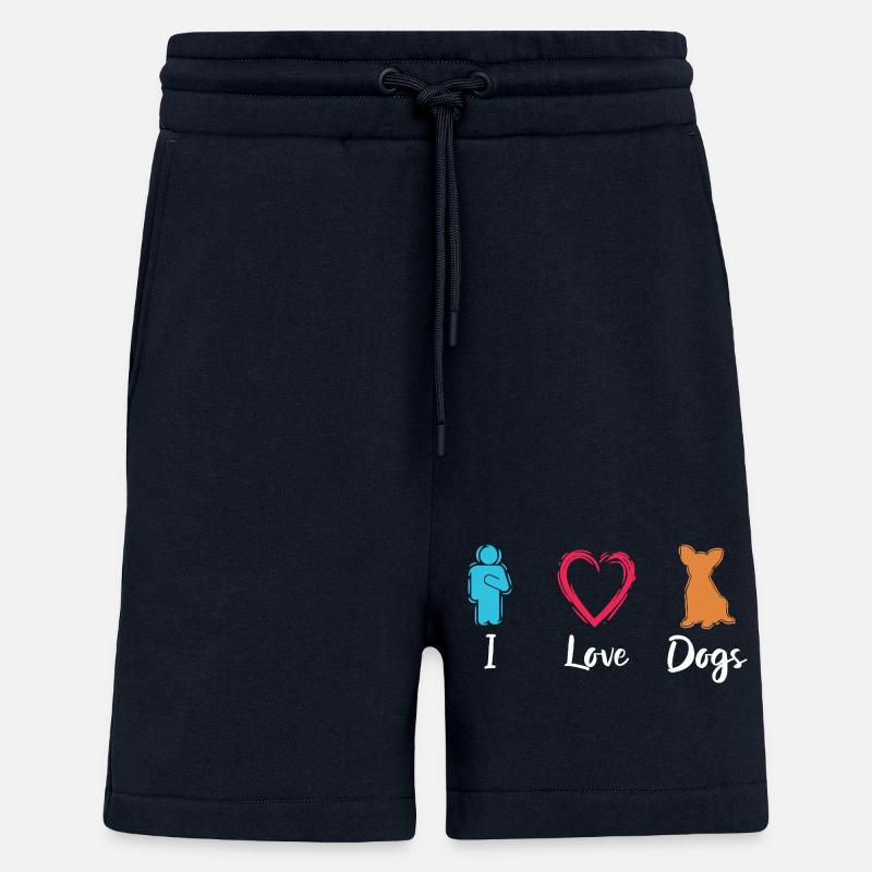 J’adore les chiens - Short bio décontracté fabriqué en UE - DARK NAVY
