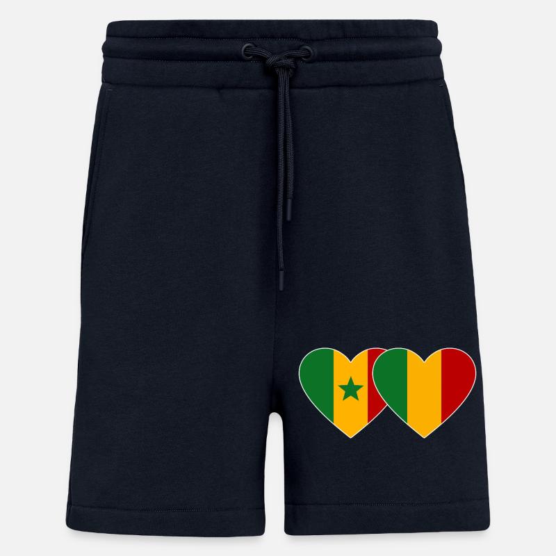 Senegal_Mali_Flagge_Herz - Short bio décontracté fabriqué en UE - DARK NAVY