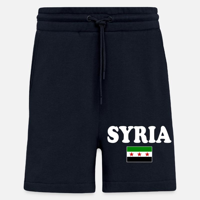 Drapeau de la Syrie - Short bio décontracté fabriqué en UE - DARK NAVY