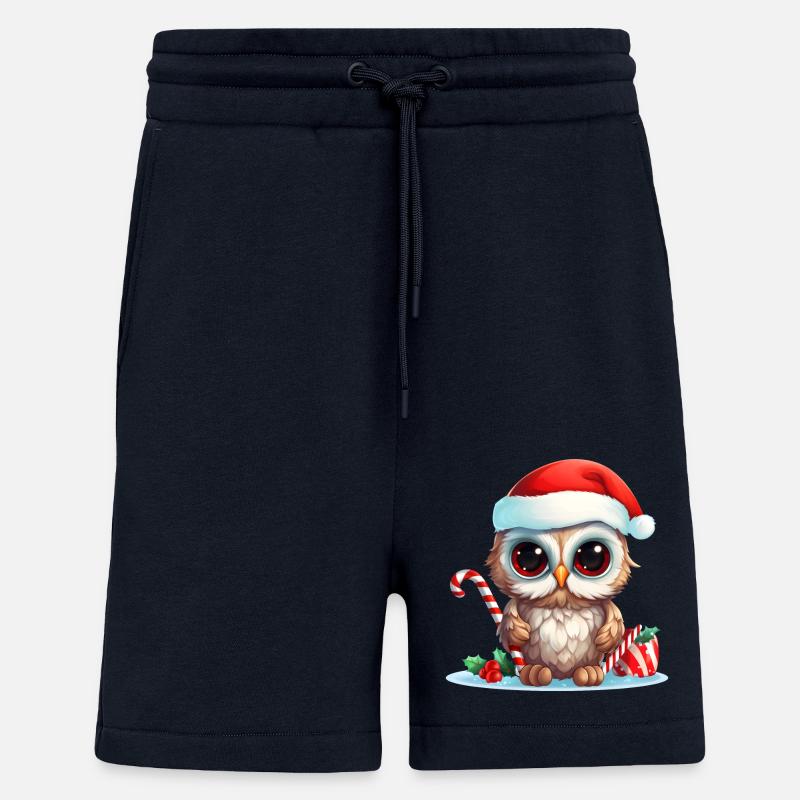 Chouette de Noël - Short bio décontracté fabriqué en UE - DARK NAVY