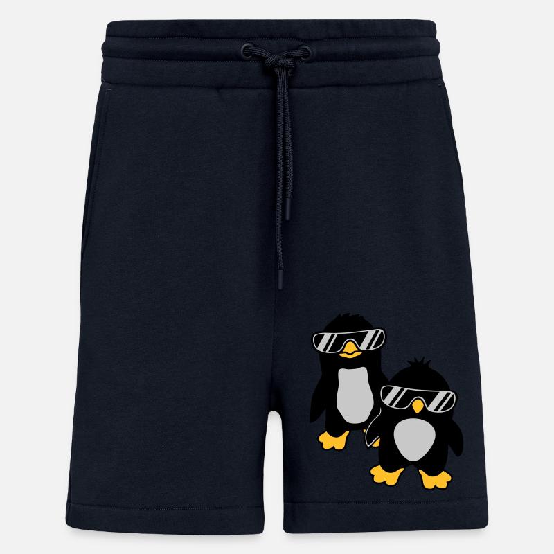 Penguins Crew 2 Amis - Short bio décontracté fabriqué en UE - DARK NAVY