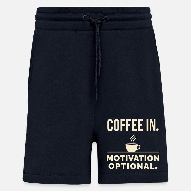 Kaffee rein. Motivation optional. - Shorts - made by SPREAD - DARK NAVY