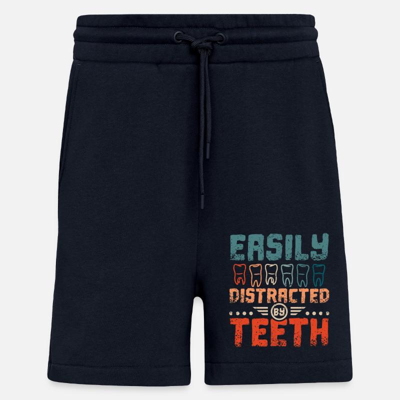 Easily distracted by teeth - Shorts - made by SPREAD - DARK NAVY