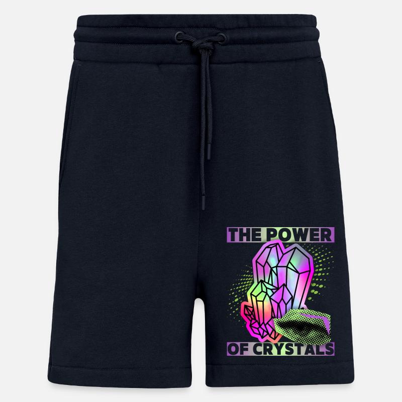 Cristaux, cristaux magiques Dire Crystal-Power - Short bio décontracté fabriqué en UE - DARK NAVY