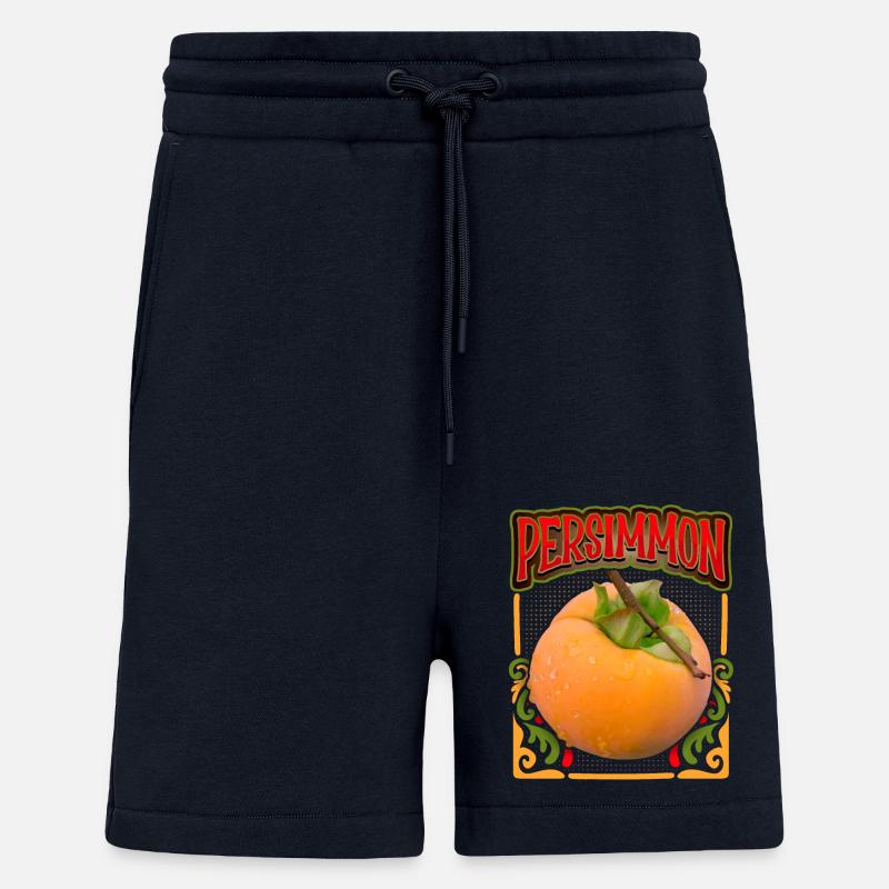 Kaki, fruit du kaki, illustration - Short bio décontracté fabriqué en UE - DARK NAVY