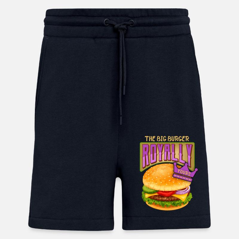 Burger-Cheeseburger Dire Hamburger-Royale - Short bio décontracté fabriqué en UE - DARK NAVY