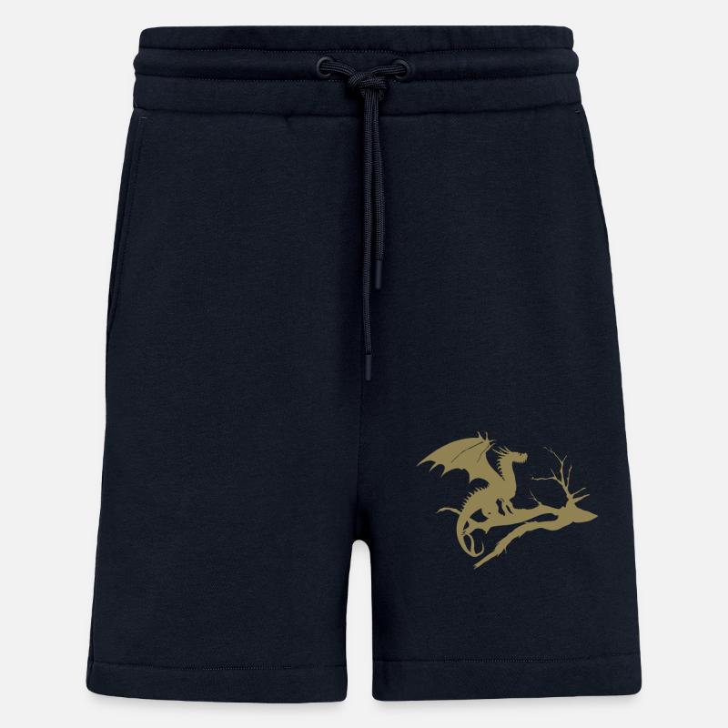 Dragon Design Silhouette Dead Tree - Shorts - made by SPREAD - DARK NAVY
