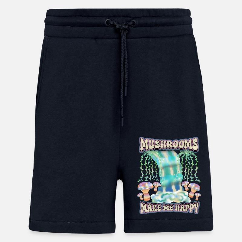 Champignons Magiques, Champignons Psychédéliques Surréalisme - Short bio décontracté fabriqué en UE - DARK NAVY