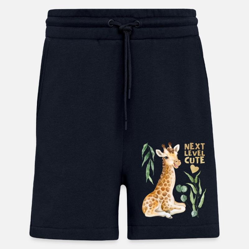 Comic Giraffe, lustiger Spruch - Shorts - made by SPREAD - DARK NAVY