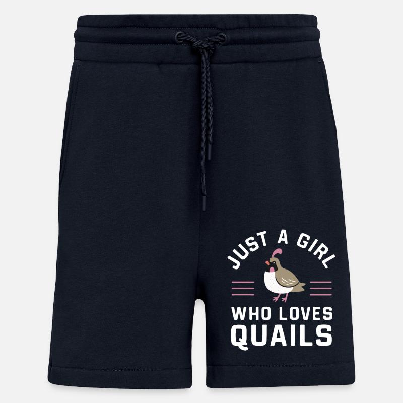 Caille Oiseau Cailles - Short bio décontracté fabriqué en UE - DARK NAVY