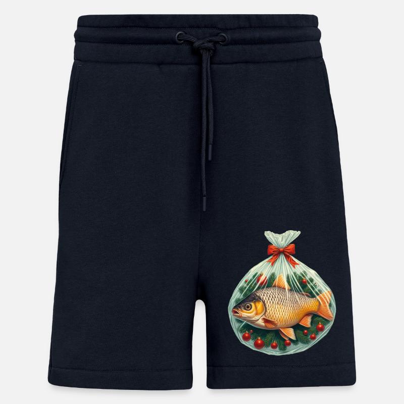 karpfen, weihnachten, angler, weihnachtskarpfen - Shorts - made by SPREAD - DARK NAVY