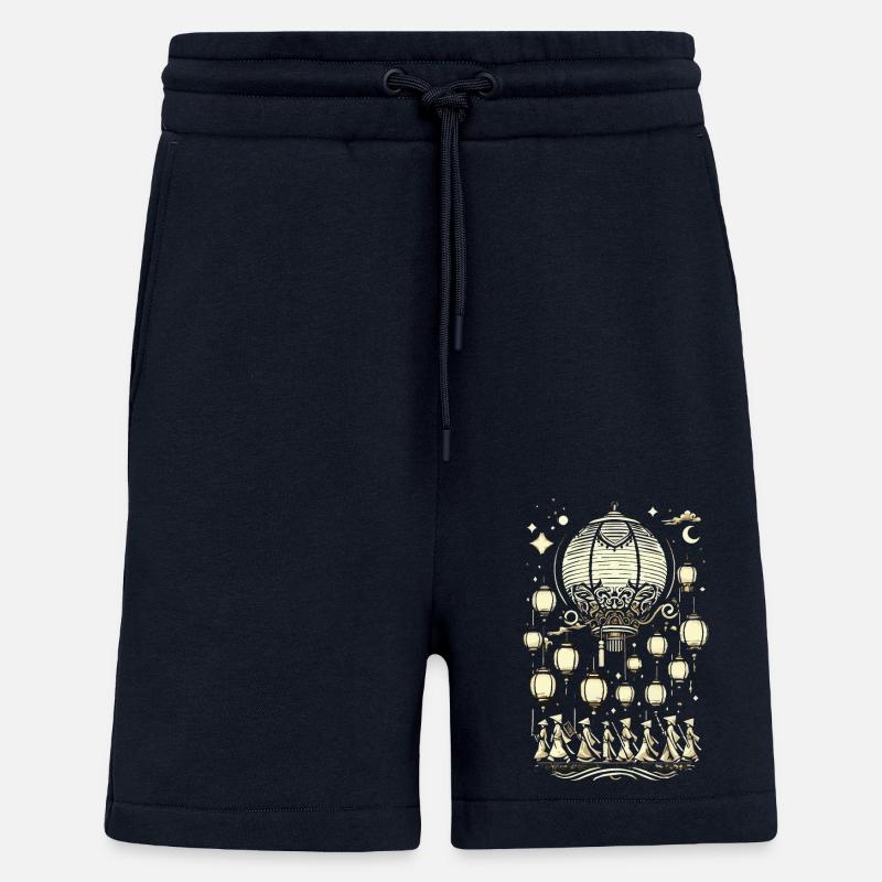 Parade des lanternes, lanterne - Short bio décontracté fabriqué en UE - DARK NAVY