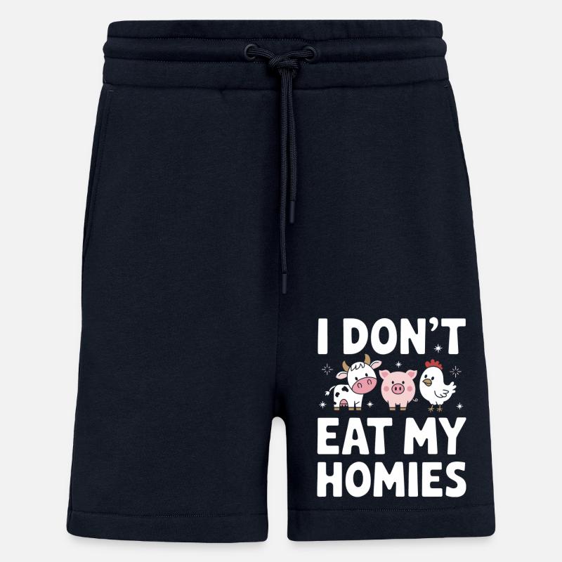 Végétarien Végétalien Végétarien Végétarien - Short bio décontracté fabriqué en UE - DARK NAVY