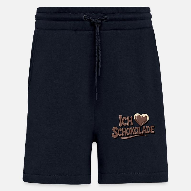 Chocolat J’adore le chocolat - Short bio décontracté fabriqué en UE - DARK NAVY